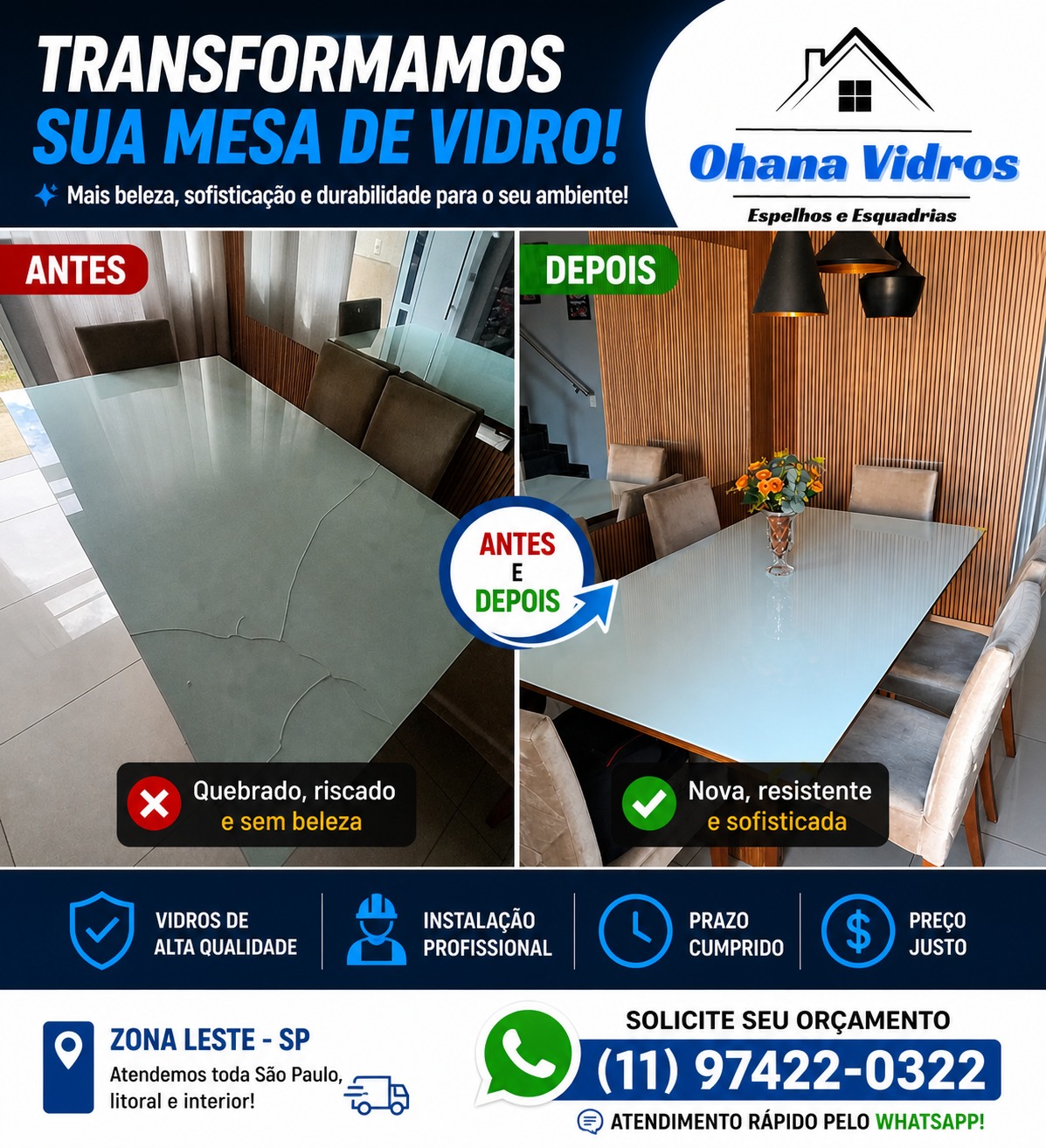 antes e depois mesa