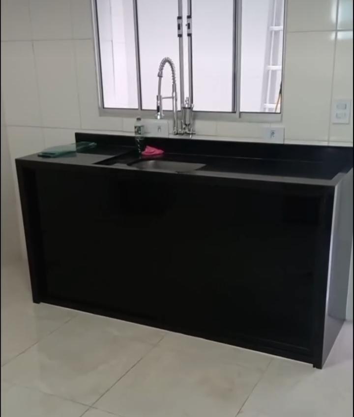 Kit pia com película preta